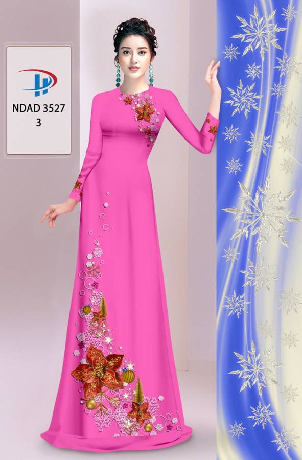 Vải Áo Dài Hoa In 3D AD NDAD3527 13